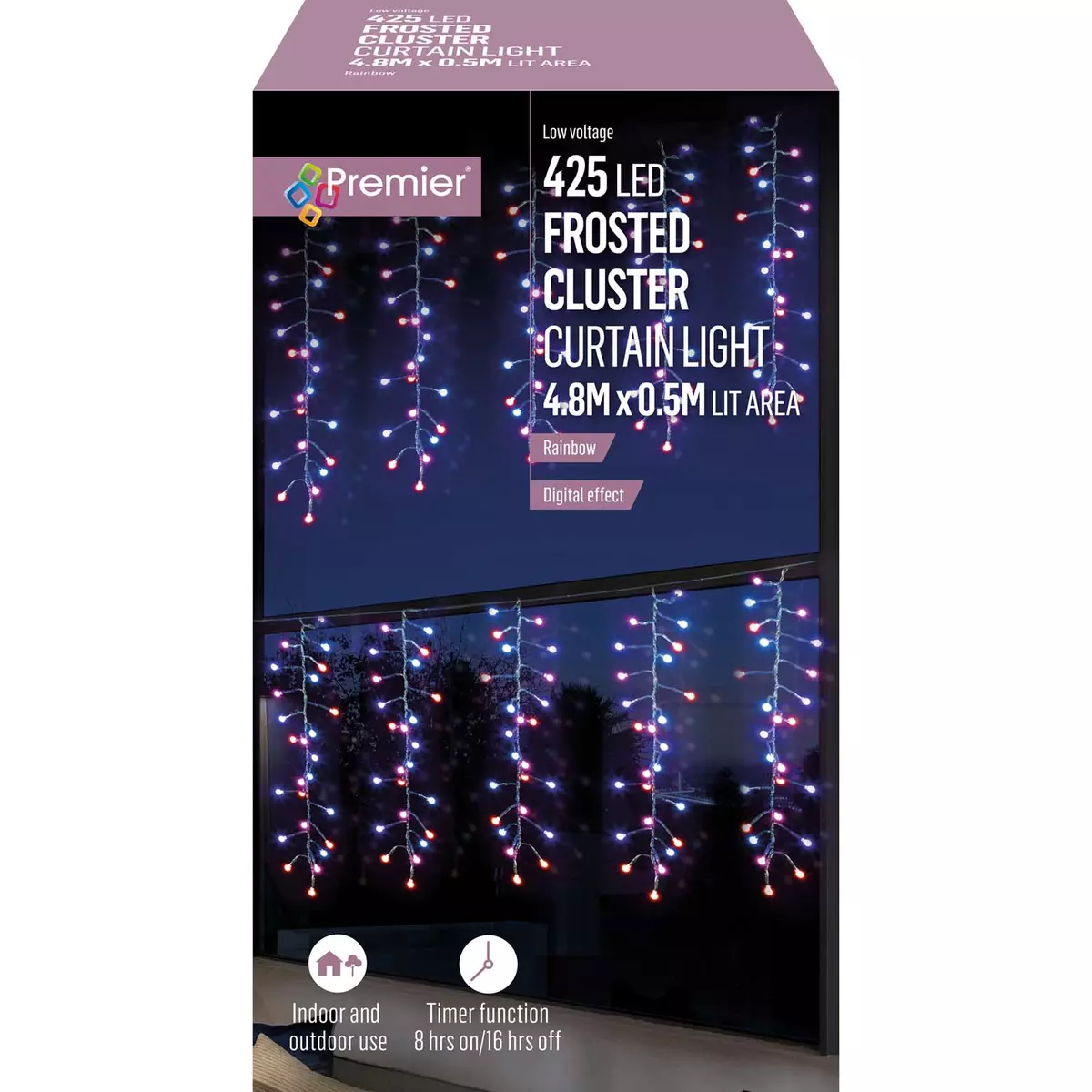 LED Frosted Cluster Icicle - Rainbow