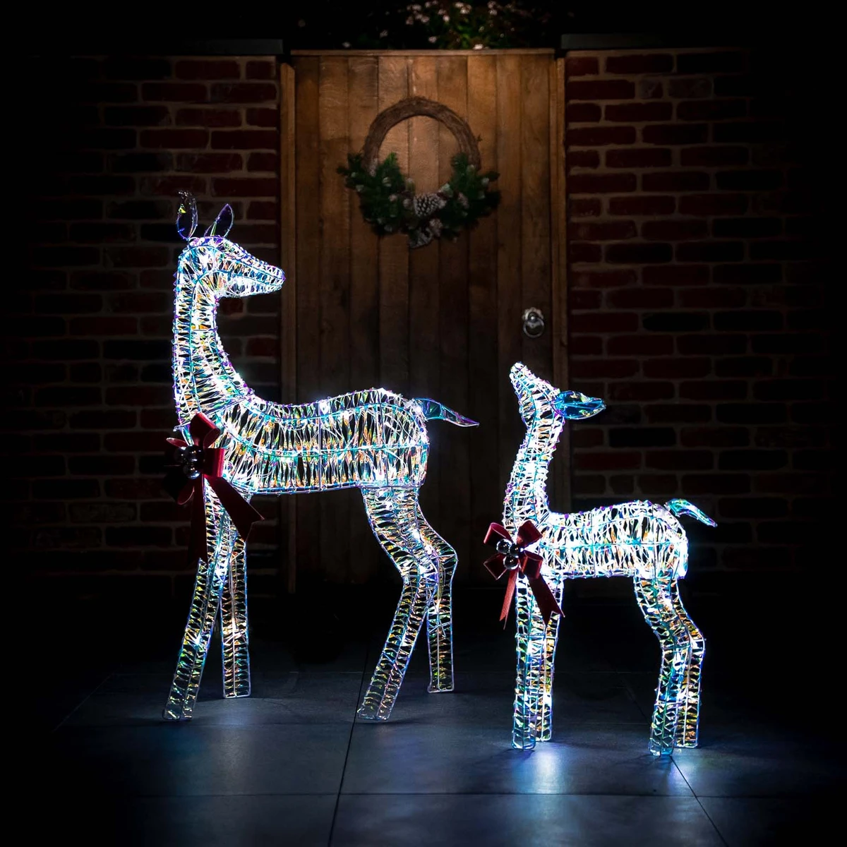 LED Iridescent Reindeer Family - White - 125cm - image 4