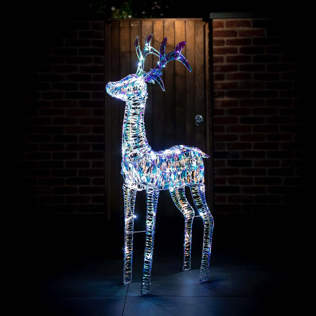 LED Iridescent Reindeer - White - 125cm - image 4