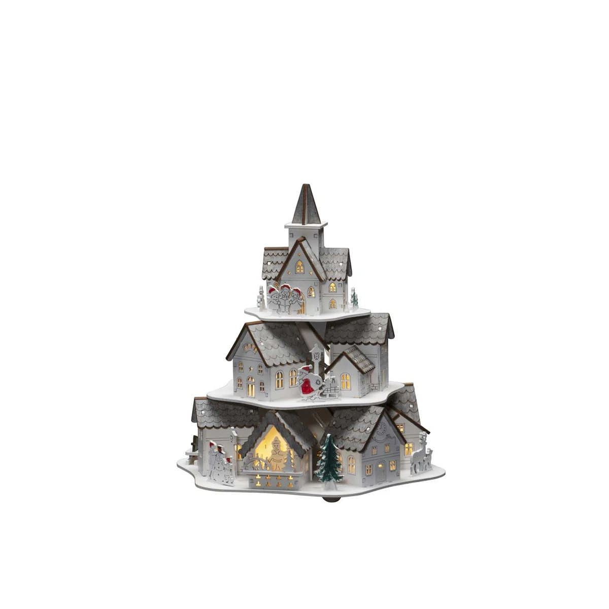 LED Wooden Village Pyramid