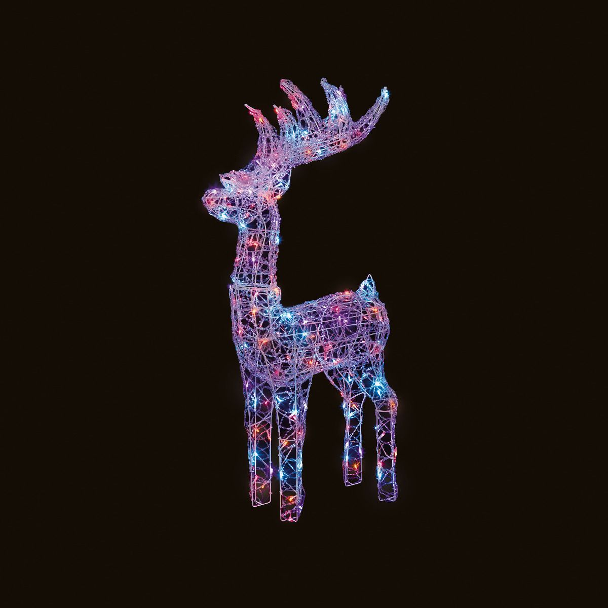 Soft Acrylic LED Reindeer - Multicoloured - 1.15m