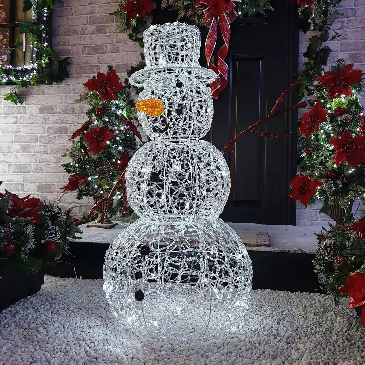 Soft Acrylic LED Snowman - Cool White - 90cm